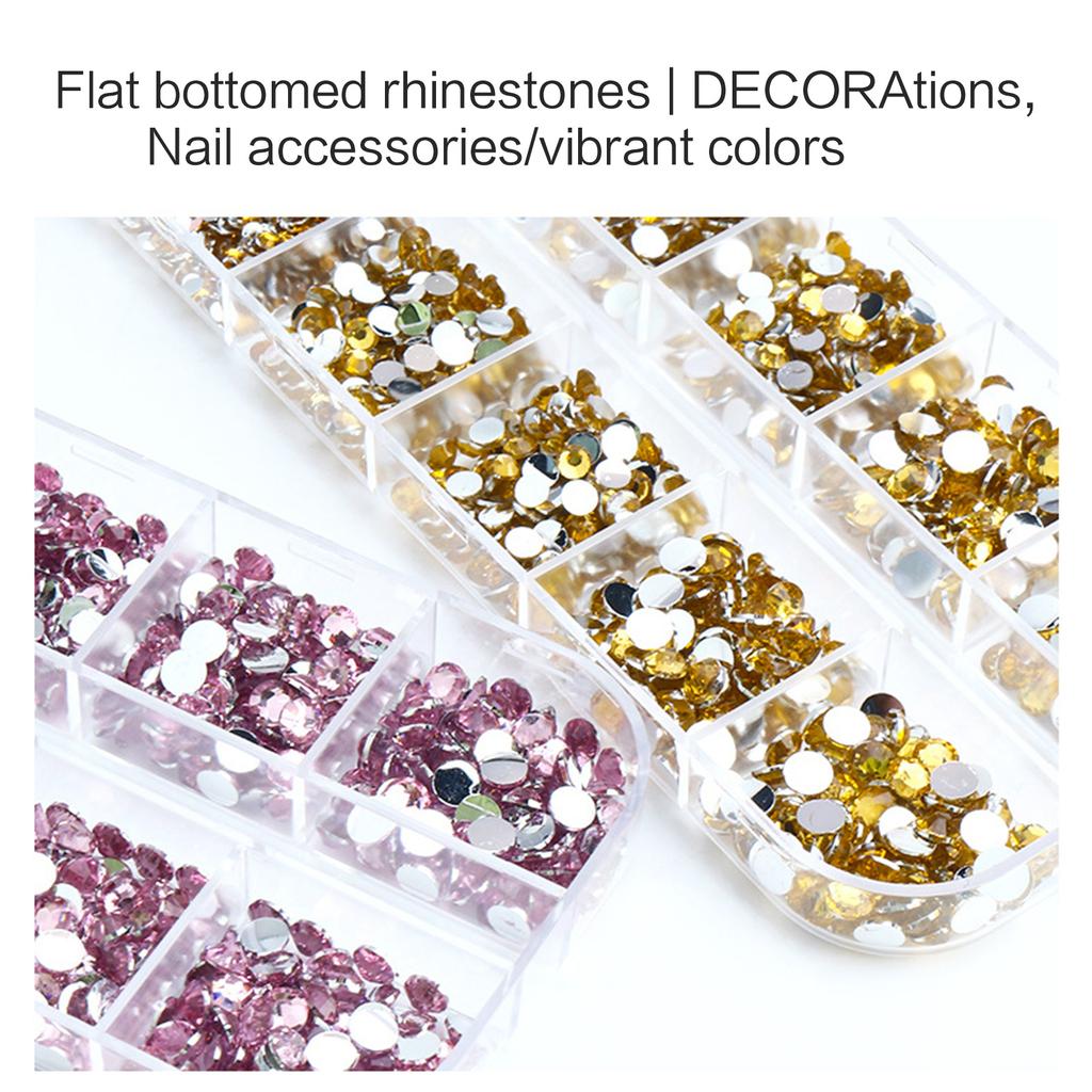 Glänzende Nagel-Strasssteine, runde Strasssteine mit flacher Rückseite, für DIY-Schmuck, Basteln, Nagelkunst-Dekorationen