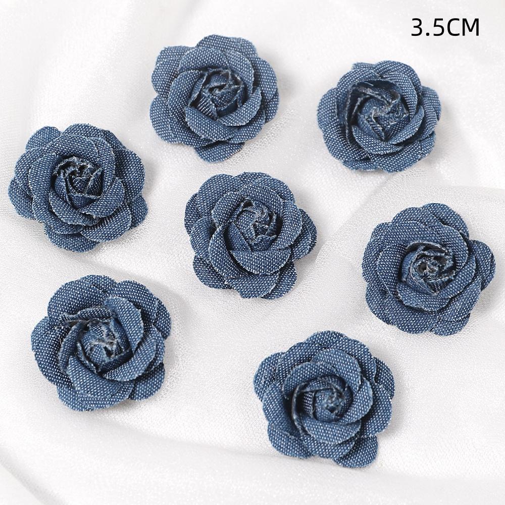3/5PCS Blue Artificial Flowers Heads Fake Flowers Wedding Decoration Bride DIY Clothes Headwear Accessory Craft Gifts Ornament