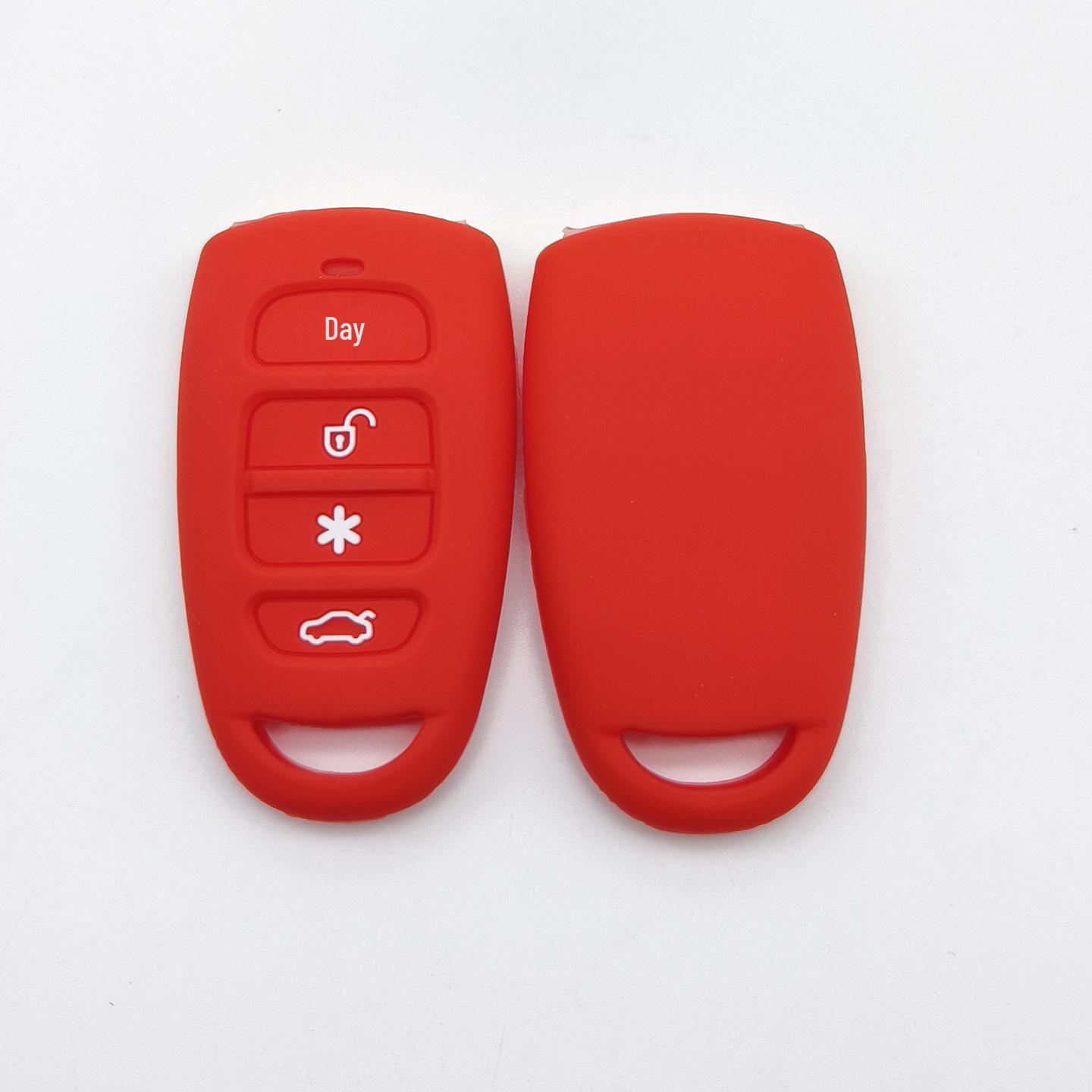 

Soft Silicone Cover for Modern Key Fob: 3+1 Button Protection for Curtains, Doors, Roller Shutters, and Electric Garage Doors червоний