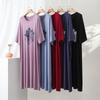 Summer Modal Round Neck Short Sleeve Women's Nightgown - Thin, Loose, Plus Size, Slimming, Printed Casual Homewear