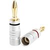 AMIUKON 24K Gold Plated Banana Plugs Speaker Cable Aluminum Metal 4mm of Connectors, Shell, 12AWG-18AWG Gauge, (Set 16)