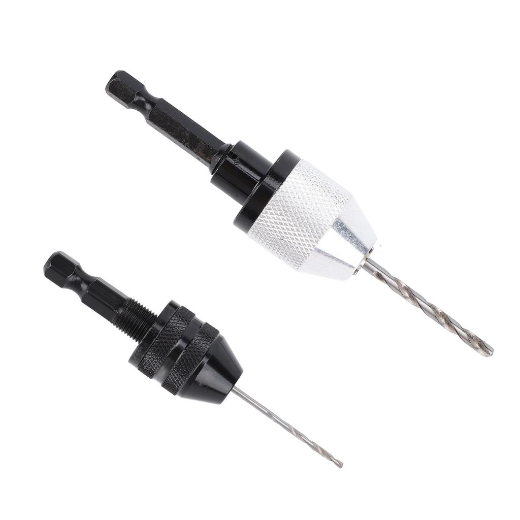 2PCS Keyless Drill Chucks with 10PCS Bits 1/4 Inch Hex Shank Drill Chuck Fast Change Converter Exten