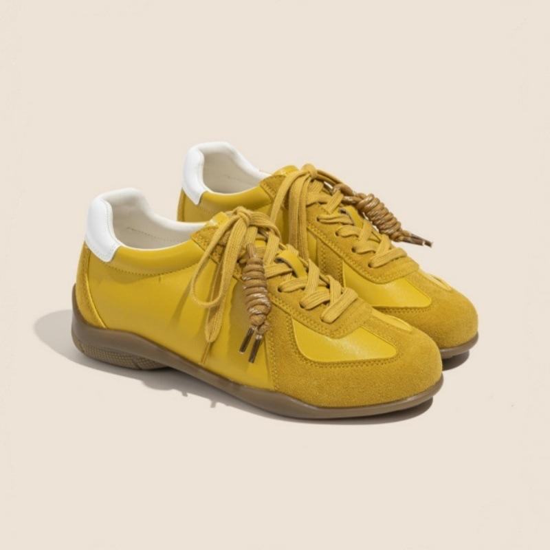 Retro platform German training shoes women's 2025 new rope knot lace color matching casual sports shoes heightening Forrest Gump shoes board shoes