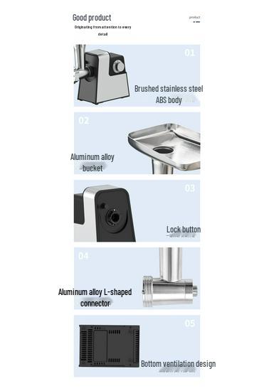 Stainless Steel Multi-Functional Electric Meat Grinder & Vegetable Cutter