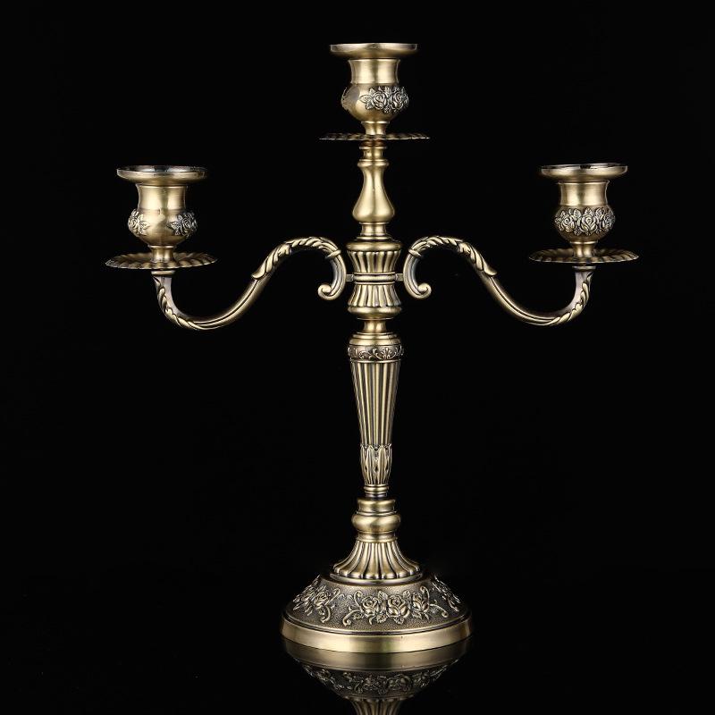 European Style Silver-Plated Metal Candelabra for Weddings and Hotels