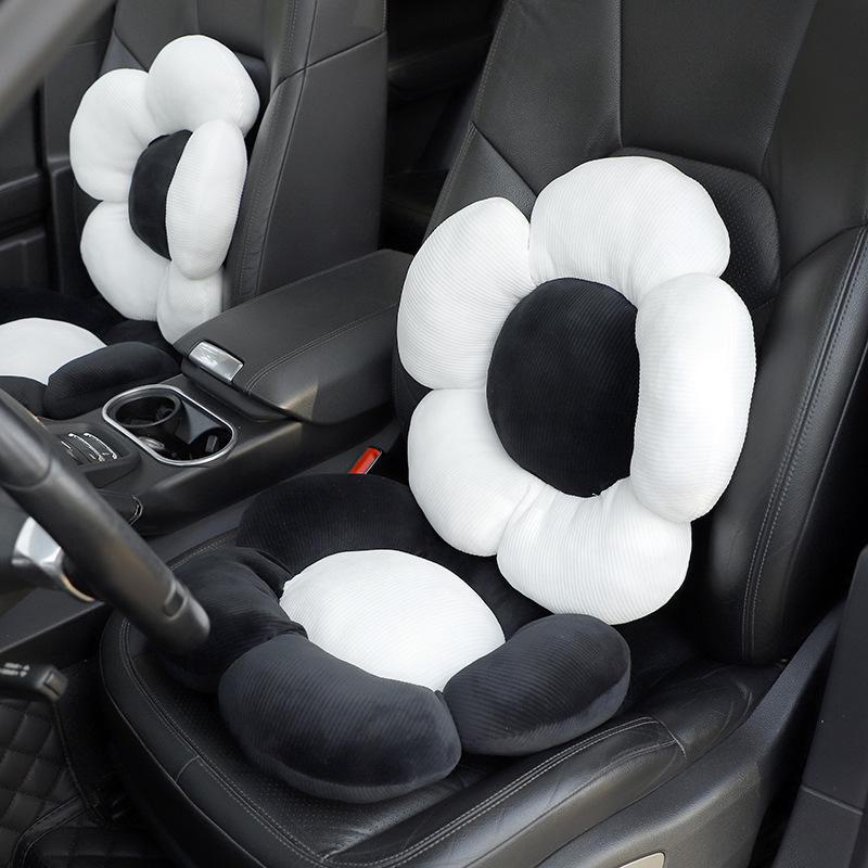 Mała poduszka na zagłówek samochodowy z kwiatowym wzorem, poduszka pod kark dla komfortowego podparcia