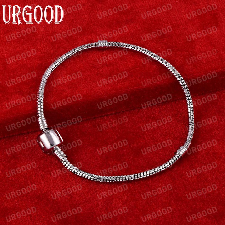 Bransoletka z łańcuszkiem wężowym ze srebra próby 925, modna biżuteria ślubna