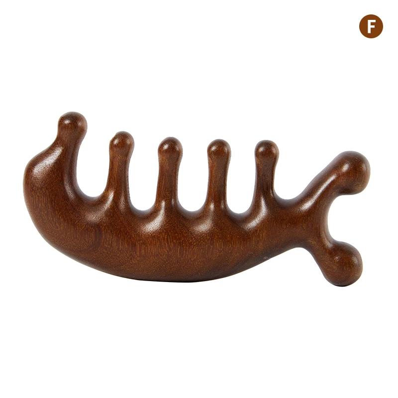 

Wood Therapy Wood Texture Massage Comb Head Face Scalp Massager Natural Facial Sandalwood Wide Tooth Scraping Body Massage
