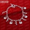 925 Sterling Silver Pendant Bracelet Fashion Wedding Jewelry