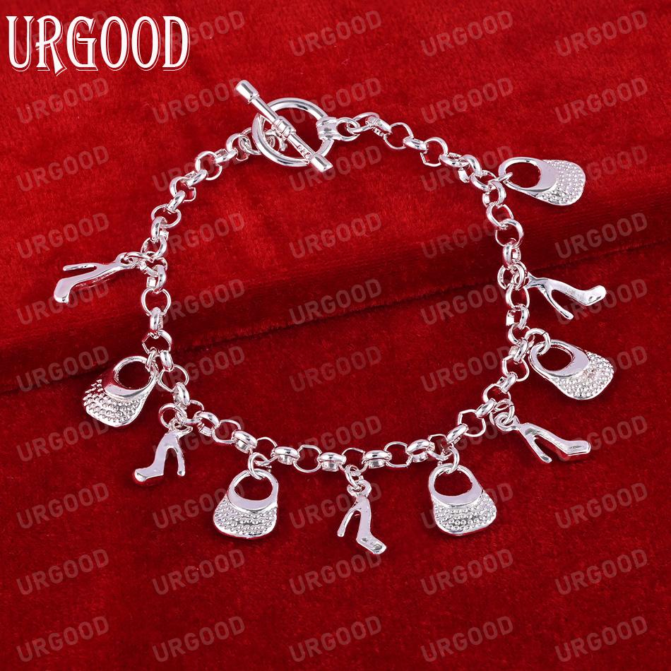 925 Sterling Silver Pendant Bracelet Fashion Wedding Jewelry