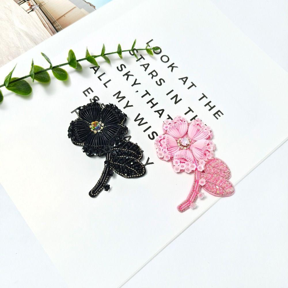 Embroidered Flower Flower Applique Handmade Clothing Ornament Exquisite Beaded Patch  DIY