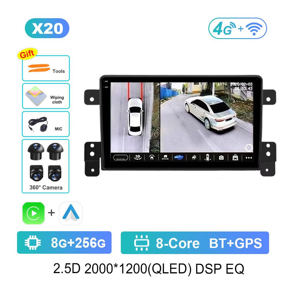Car Video Multimedia Player DSP Stereo 2.5D Screen for Suzuki Grand Vitara 3 2005 - 2015 Navi GPS Android 14 WiFi BT Head Unit