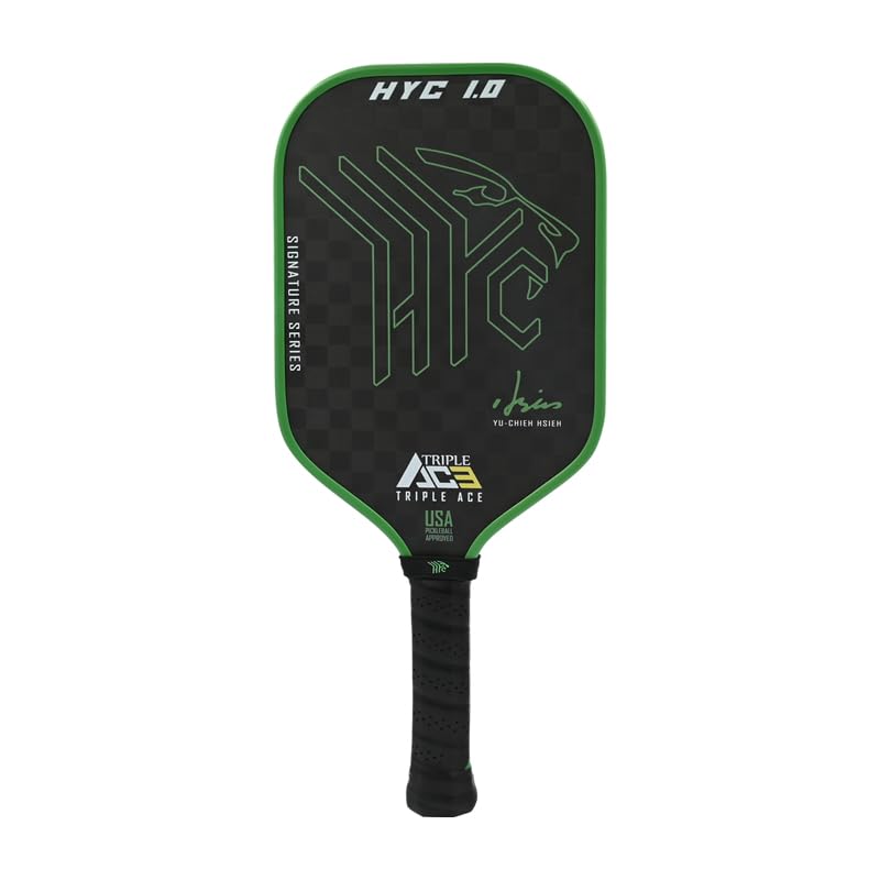 

Triple Ace Pickleball Racket and Pickleball Paddle Carbon Officially USAPA Lightweight Design for Professional Player Compatible Sports Gift Set, зелёный