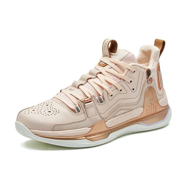 361 AG1 Pro Lu Cushioning Slip Resistant Abrasion Resistant Coverage Support Mid top Basketball Shoes Men's Rose Gold 672141109-1