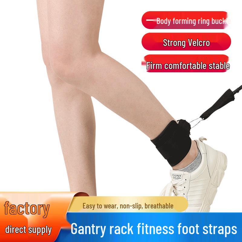 

Leg & Glute Trainer Set: Cable Attachments, Fitness Ankle Straps, Ankle Cuffs Black - Regular Double Buckle - Single