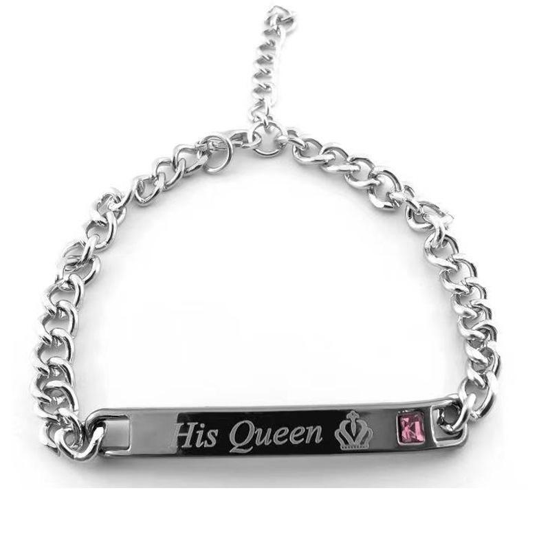 

Парные браслеты ручной работы «Его королева», «Ее король» - Модная трансграничная электронная коммерция