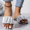 Fashion Women's Fashion Slippers Summer New Square Head Shallow Mouth Open Toe Soft Sole Anti-slip Wear-resistant Flat Sandals