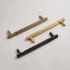 Dooroom Brass Double Single Sided Linear Striped Pull Bar Wood Gate Furniture Handle Door Handle Matt Gold Black Handle