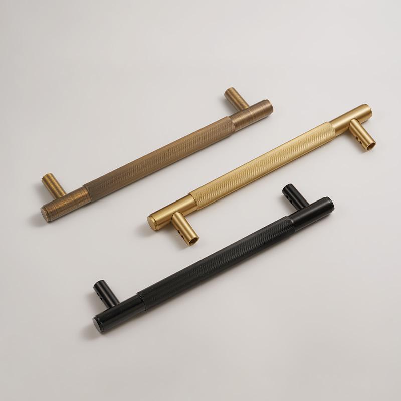 Dooroom Brass Double Single Sided Linear Striped Pull Bar Wood Gate Furniture Handle Door Handle Matt Gold Black Handle