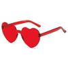 New Love Sunglasses Jelly Color Frameless Heart-shaped Sunglasses Dazzling Color Sunglasses