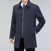 Middle-aged and elderly button cashmere coat men's medium-length autumn and winter thickened daddy woolen woolen windbreaker lapel coat