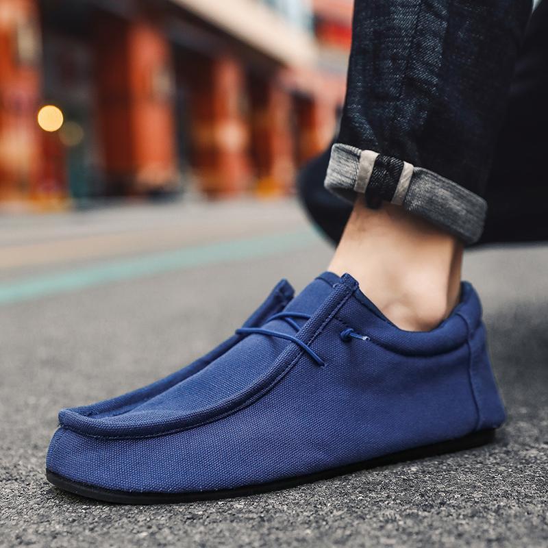 YRZL Men's Canvas Shoes Breathable Casual Walking Shoe Indoor Thin Bottom Home Bedroom Mens Slippers Comfortable Loafers for Men