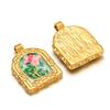 3Pcs Monet Garden Classical Charms Gold Stainless Steel Painted Flower Jewelry for DIY Necklace Pendant Bracelet Earrings Making