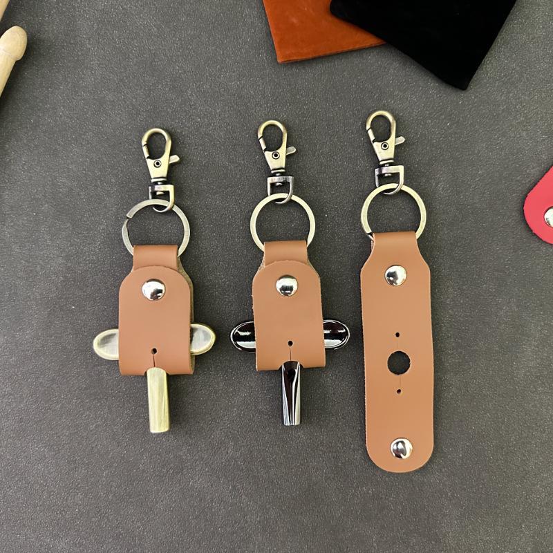 

Portable Leather Drum Keychain & Case - Anti-Lost Tuning Key for Percussion Instruments