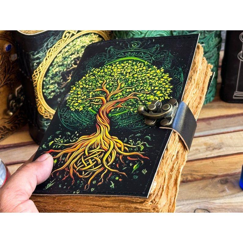 Leather Journal Tree of Life - Genuine Leather Notebooks For Women - Beautiful Journal For Sketches Book Traveling Book Blank Spell Book