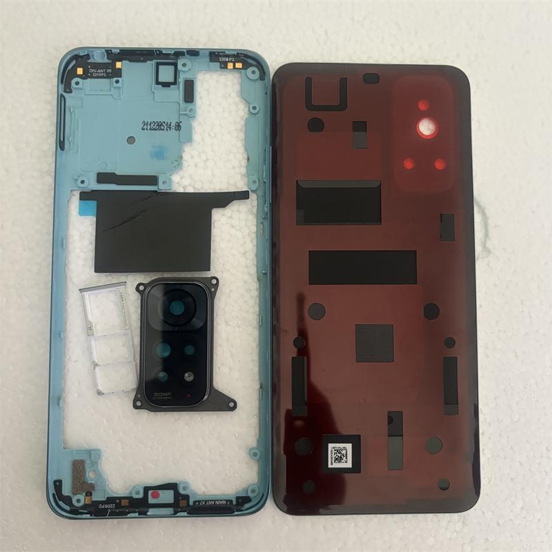 Nowe Dla Xiaomi Redmi Note 11 4G / Note 11S Pełna Obudowa Środkowa Ramka+Tylna Klapka Baterii Tylne Drzwiczki + Soczewka Aparatu Części Naprawcze