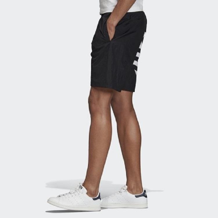 Adidas Originals Trefoil Large Logo Drawstring Mid-Waist Casual Shorts Men Bottoms Black FM9900