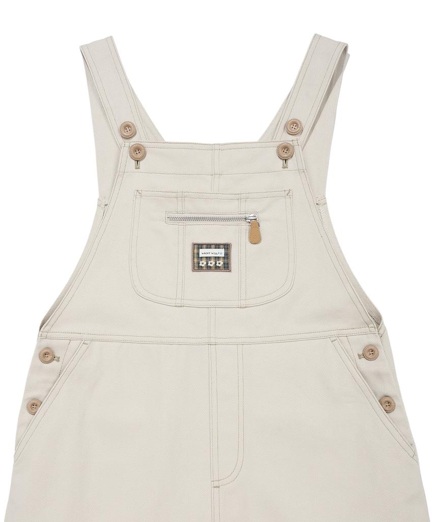WACKY WILLY Women'S Check Lily Overall Dress Ecru