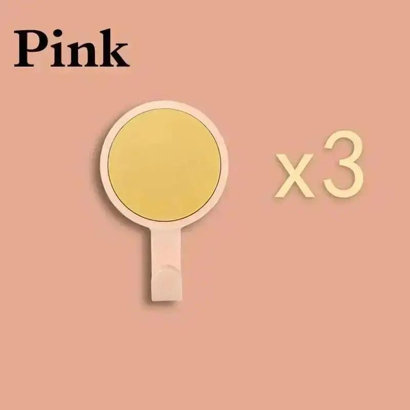 3pcs/set Nordic Style Wall Hanger Hook 360 Degree Rotatable Seamless Adhesive Spinning Hanging Hooks Bathroom Organizer