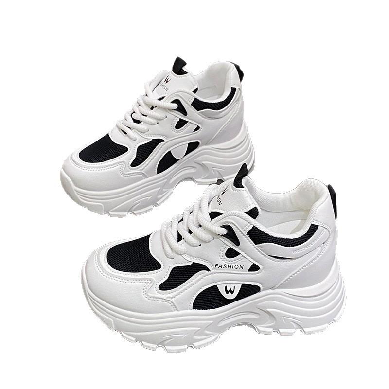 Korean version of the little dad shoes with heightened thick soles 2025 new mesh breathable summer casual sports shoes