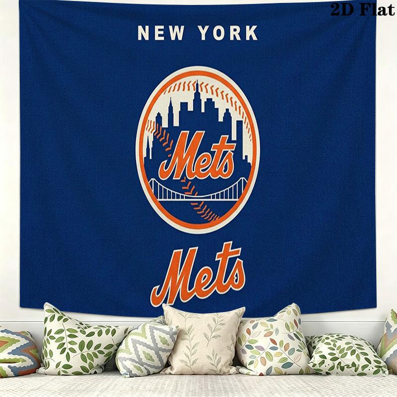 New York Mets Wandteppich Ästhetischer Wandbehang Bedruckter Stoffdecke Dekorative Wandteppiche für Schlafzimmer Wohnzimmer Heimdekoration