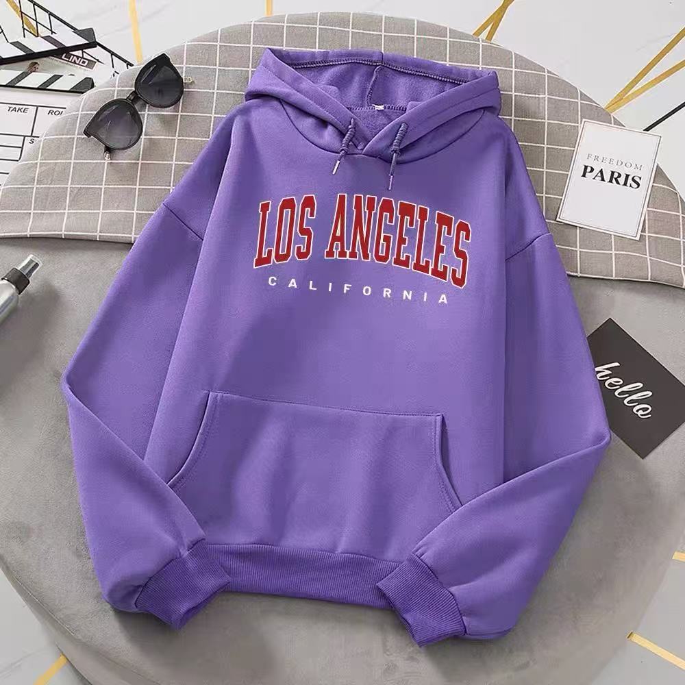 Women's Hooded Long Sleeve Oversized Sweatshirt Letter Print Casual Pullover Top