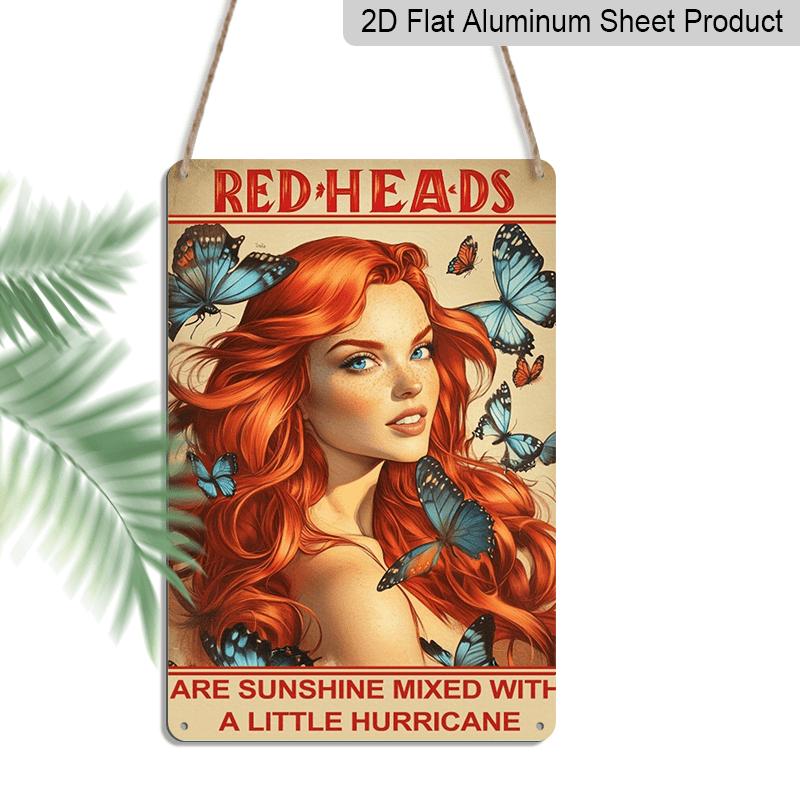 

2D Flat Redheads Are Sunshine & Hurricane Wall Sign - Empowering Redhair-Themed Aluminum for, Office, or Decor - 8×12 Inch Redhead Pride Decoration 20*30cm