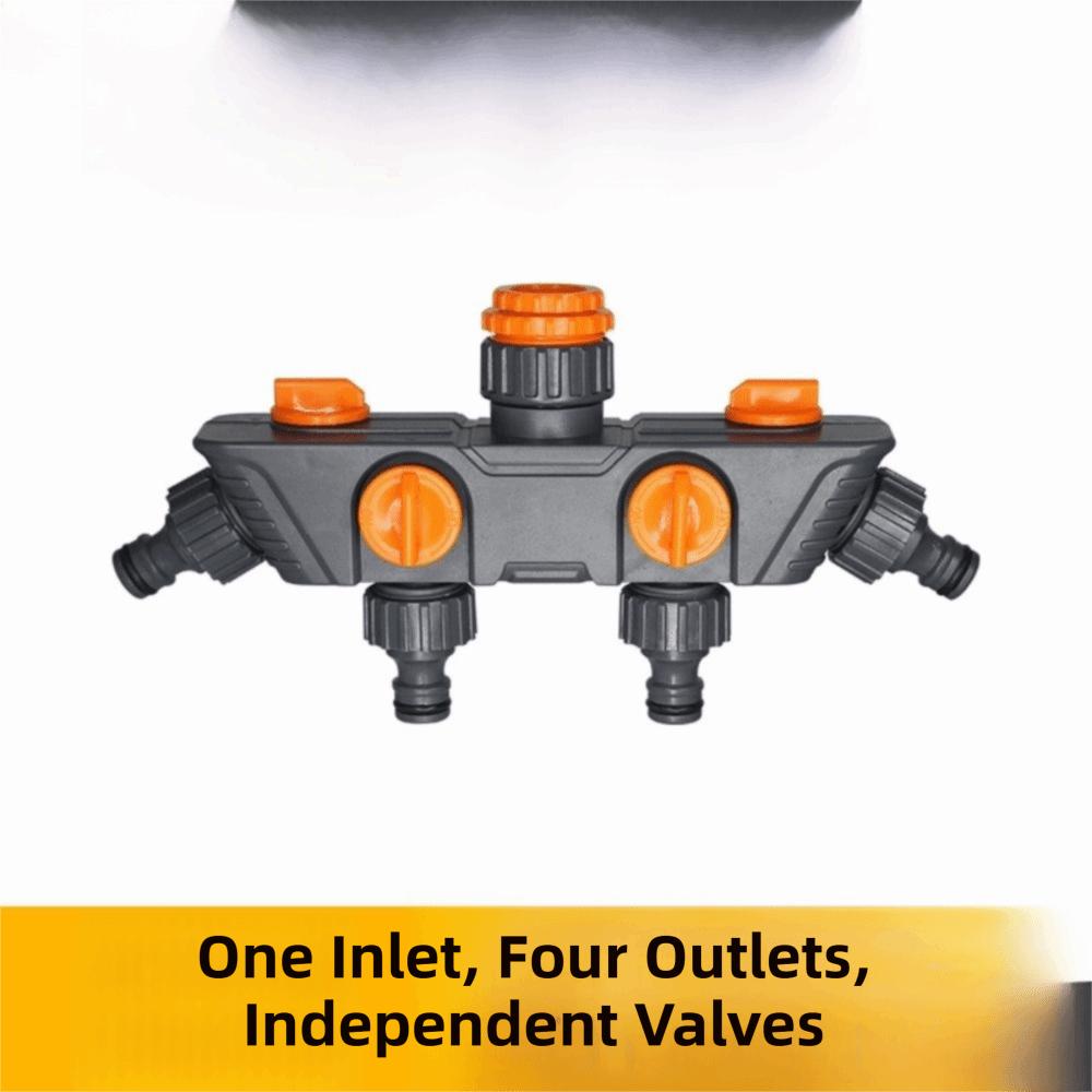Four Independent Switches Hose Diverter Faucet Hose Connector One In Four Out  Outdoor Watering