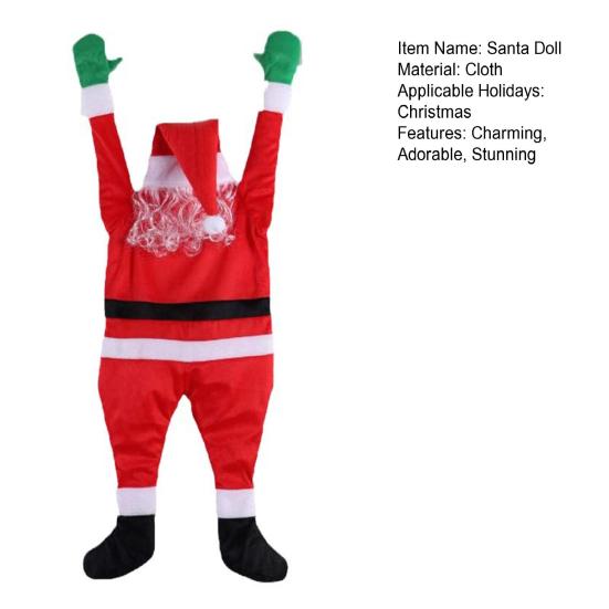 Vánoční závěsná dekorace Santa Clause Velký lezoucí Santa Claus Vánoční závěsná ozdoba pro venkovní okap, okno, zeď, balkonová dekorace