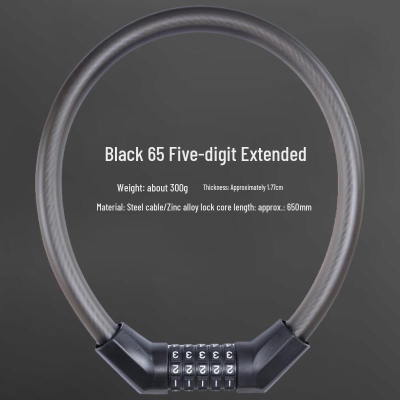 Portable Frosted Steel Cable Bicycle Lock with Anti-Theft Combination for Mountain Bikes and Electric Vehicles