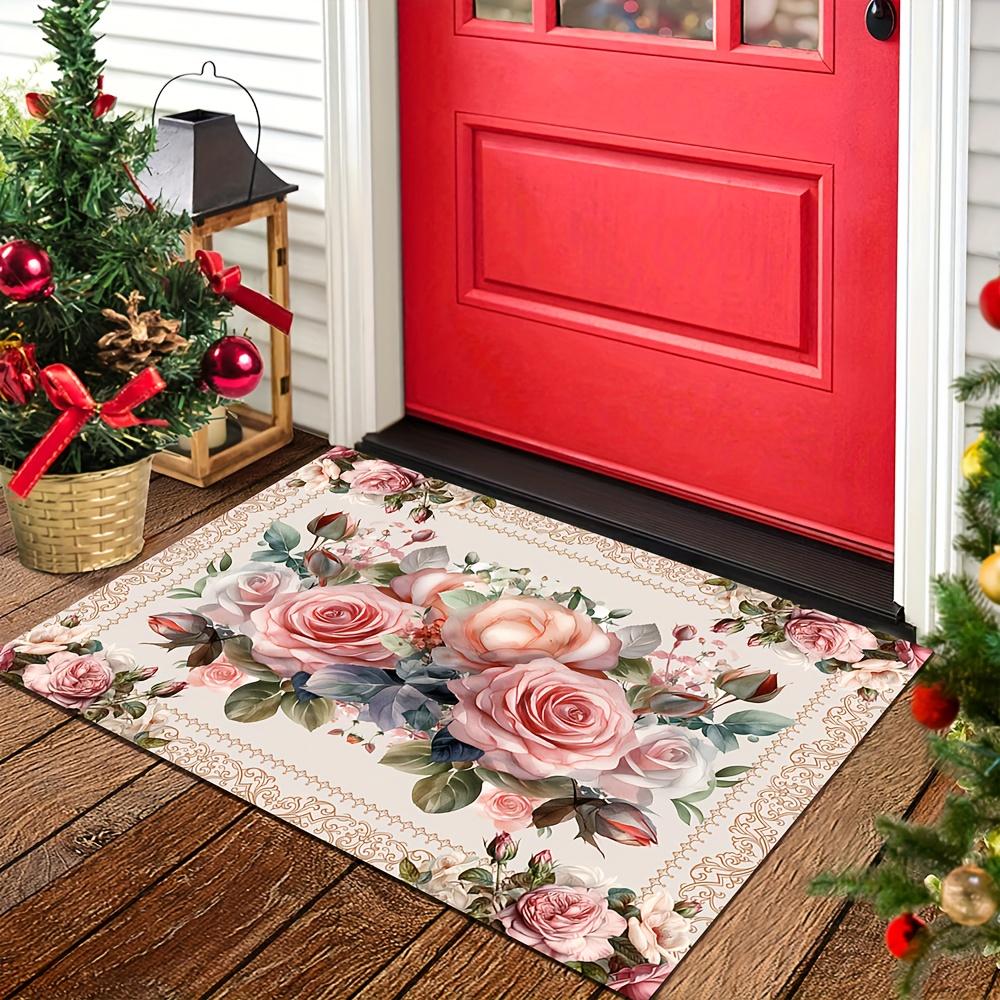 1Pcs Anti Fatigue Kitchen Rugs Vintage Floral Waterproof Non-Slip Thick Cushioned Kitchen Mat Heavy Duty Comfort Standing Mat for Kitchen