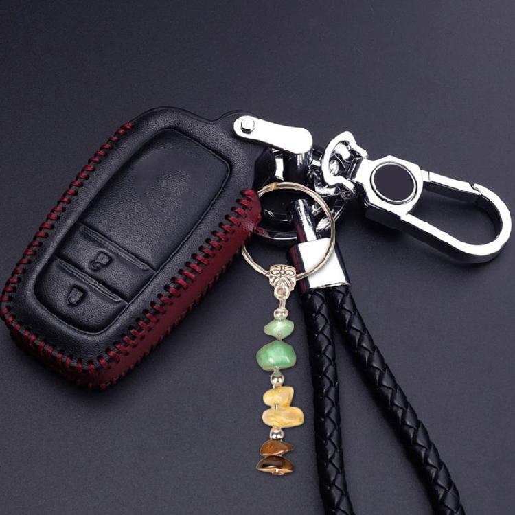 Natural Crystal Stone Keychain Green Chrysoprase Pink Moonstone Rose Quartz Beaded Healing Jewelry For Emotional Balance Gift