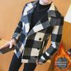 Men's 2022 Korean Style Plaid Woolen Short Coat - Trendy & Handsome for Autumn/Winter
