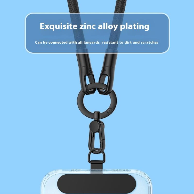 Metal Phone Lanyard Gasket Patch Rotatable Metal Buckle Hanging Steel Clip Card Cord Tab Mobile Phone Accessories