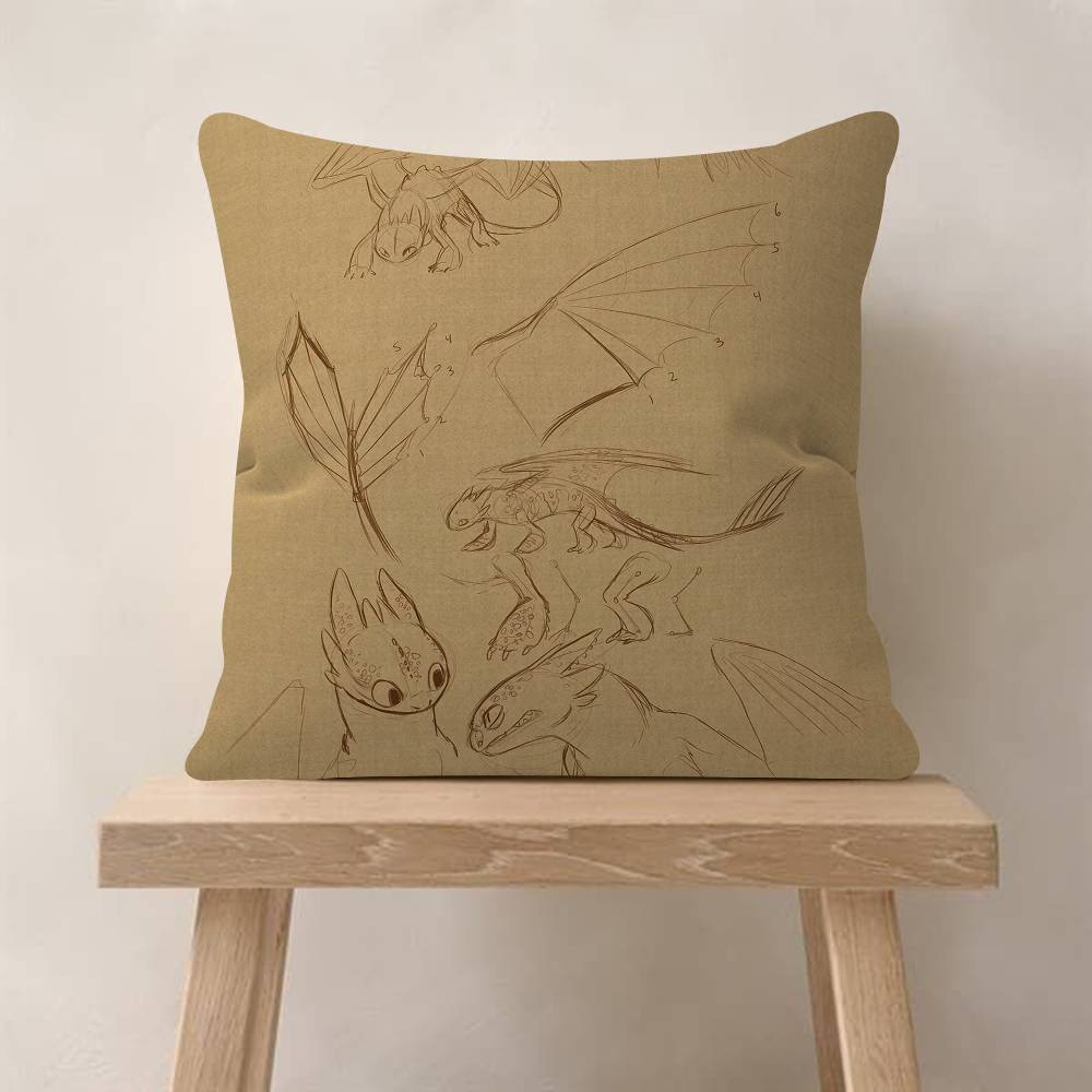 Anime HHow To TTrain Your DDragon Cushion Cover Car Throw Pillow Case For Sofa Car Christmas Gift