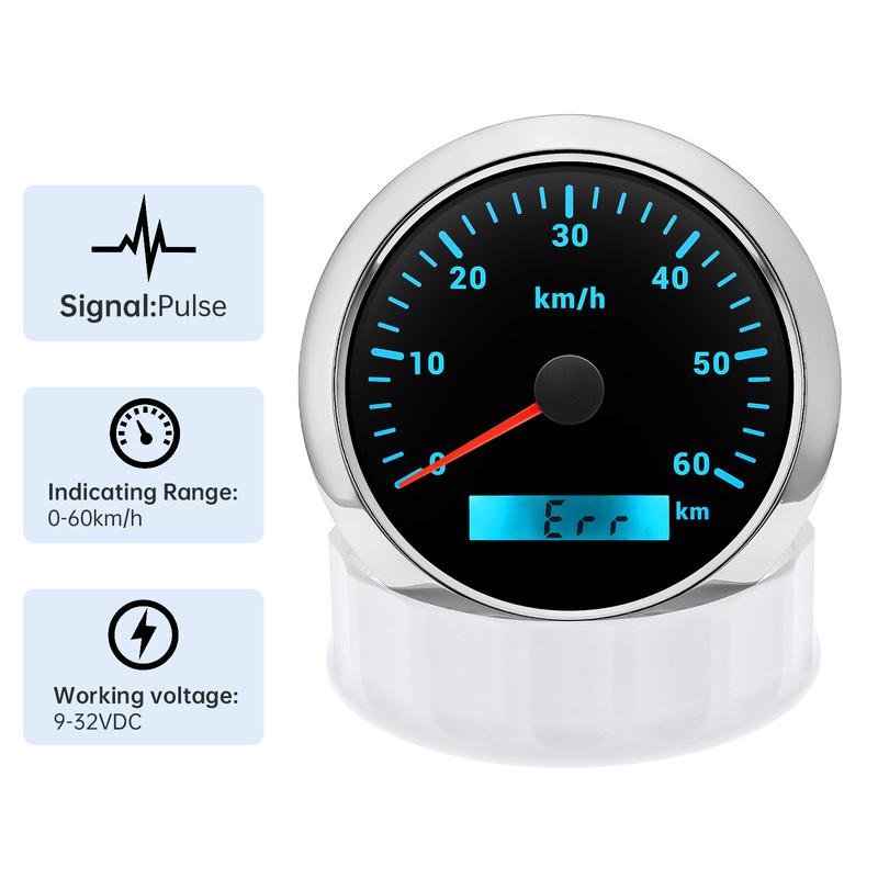 ZMFJH 30-200KMH Speedometer Auto Car 7 Color Backlight Analog Pulse Signal 85mm Speedometer Gauge with Holzer Sensor M16X1.5