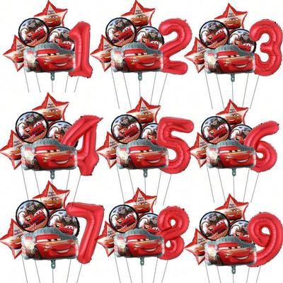 Aluminum Film Balloon Digital Birthday Set Racing Car Decoration Theme Children's Birthday Party Decoration