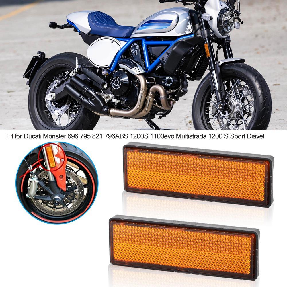 2 Pcs Plastic Motorcycle Reflectors Tail Brake Stop Marker Part Fit for Ducati Monster