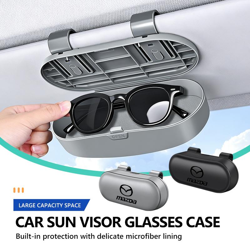 Bilsolskydd Solglasögon Glasögonfodral Förvaringslåda för Glasögon För Mazda 3 6 CX5 2 CX3 CX9 MX5 RX8 Axela Demio Atenza MS