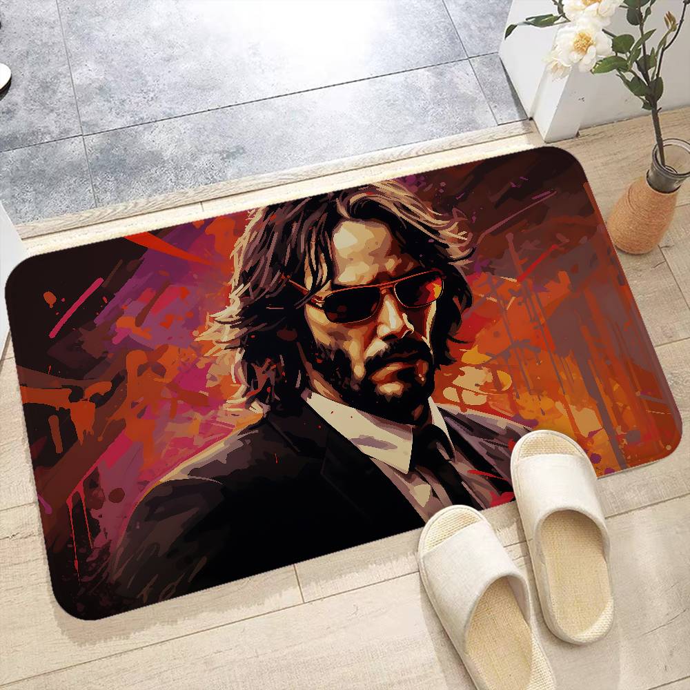 1pc Classic J-john W-wick Movie Entrance Door Mat Nordic Style Home Doormat Bathroom-Toilet Mats Bedroom Hotel Decor Mat